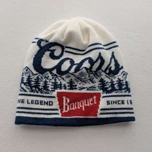 Men's Coors Golden Banquet Beer Winter Cap Hat Beanie Legend Since 1873
